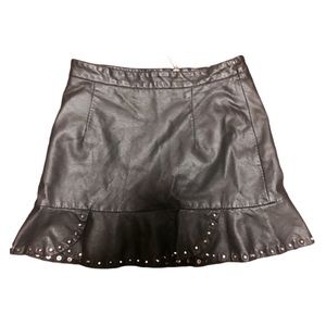 Forever 21 pleather pleated studded mini skirt